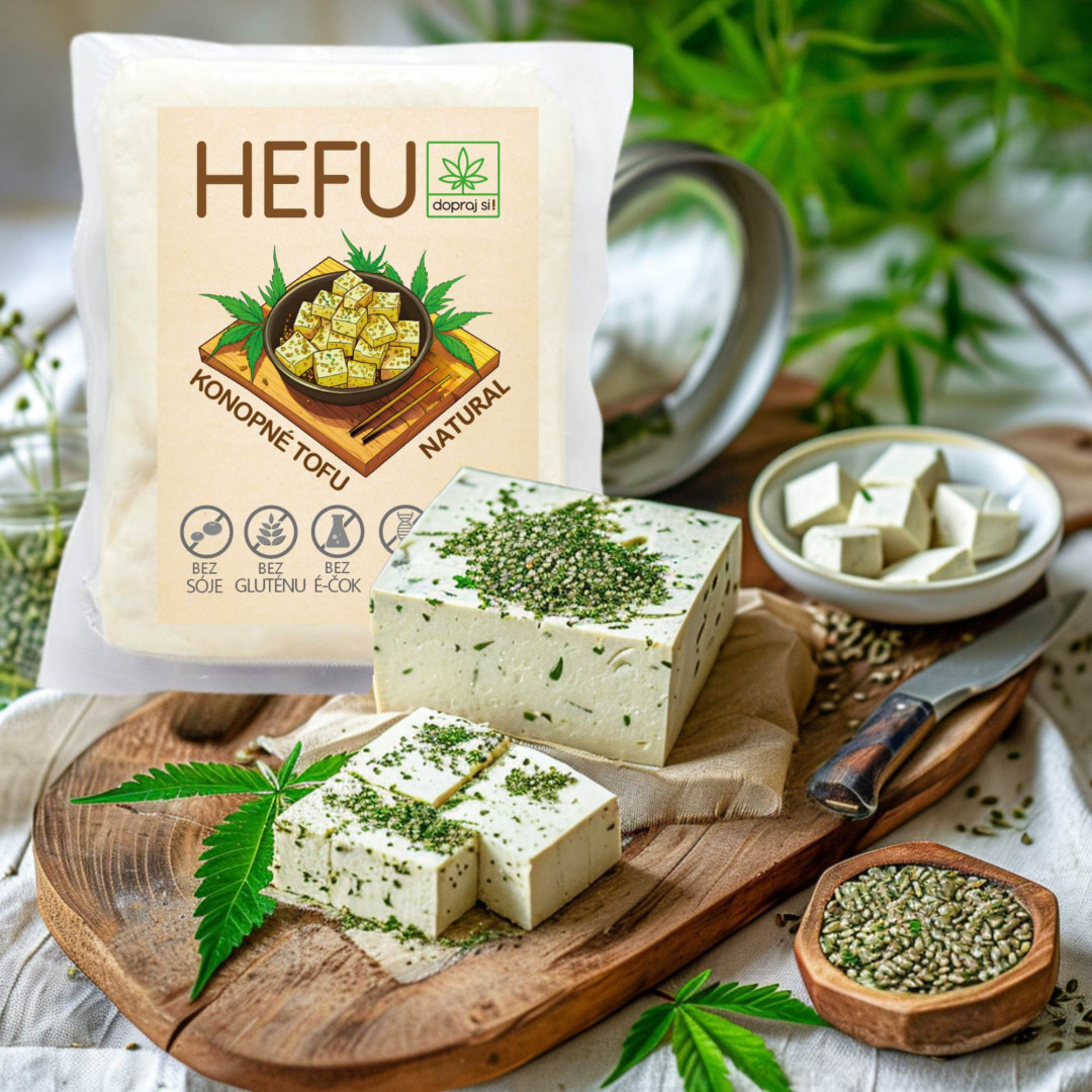 HEFU: Konopné tofu vyrobené z konopných semienok.
