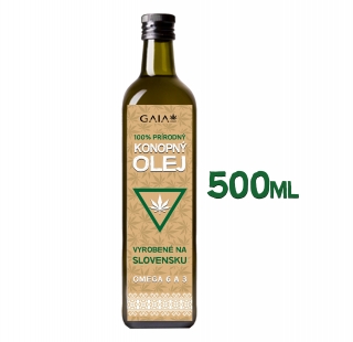 GaiaHemp Konopný olej 100% prírodný 500ml